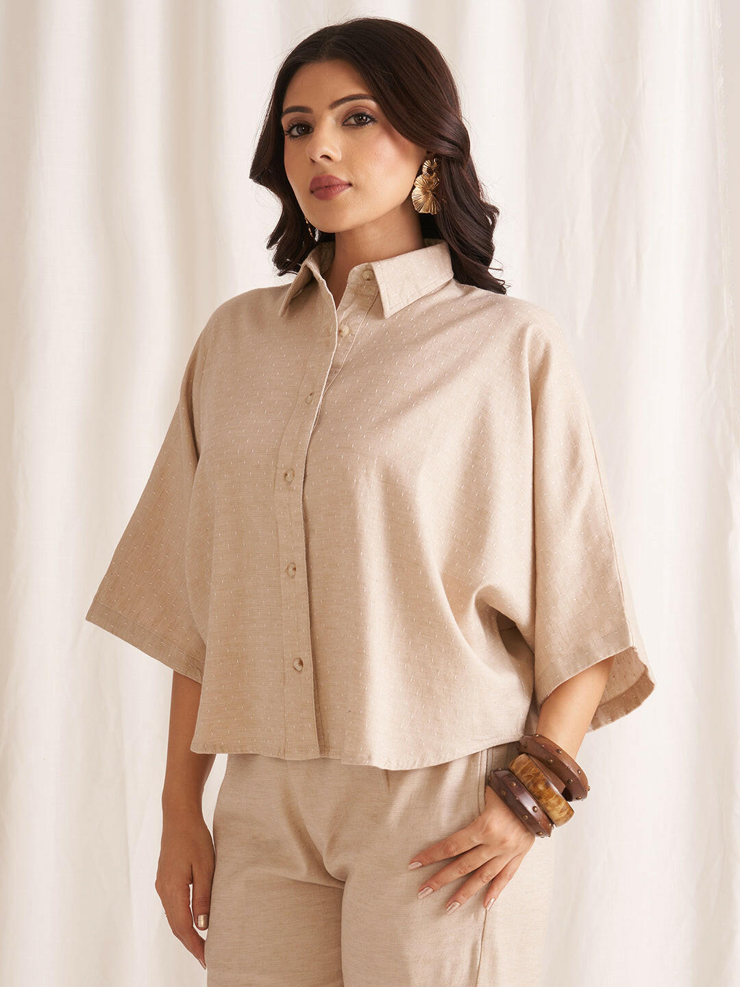 Oversized Linen Blend Shirt
